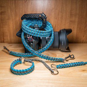 Custom Paracord camera strap & Matching Wrist strap & Matching key chain.